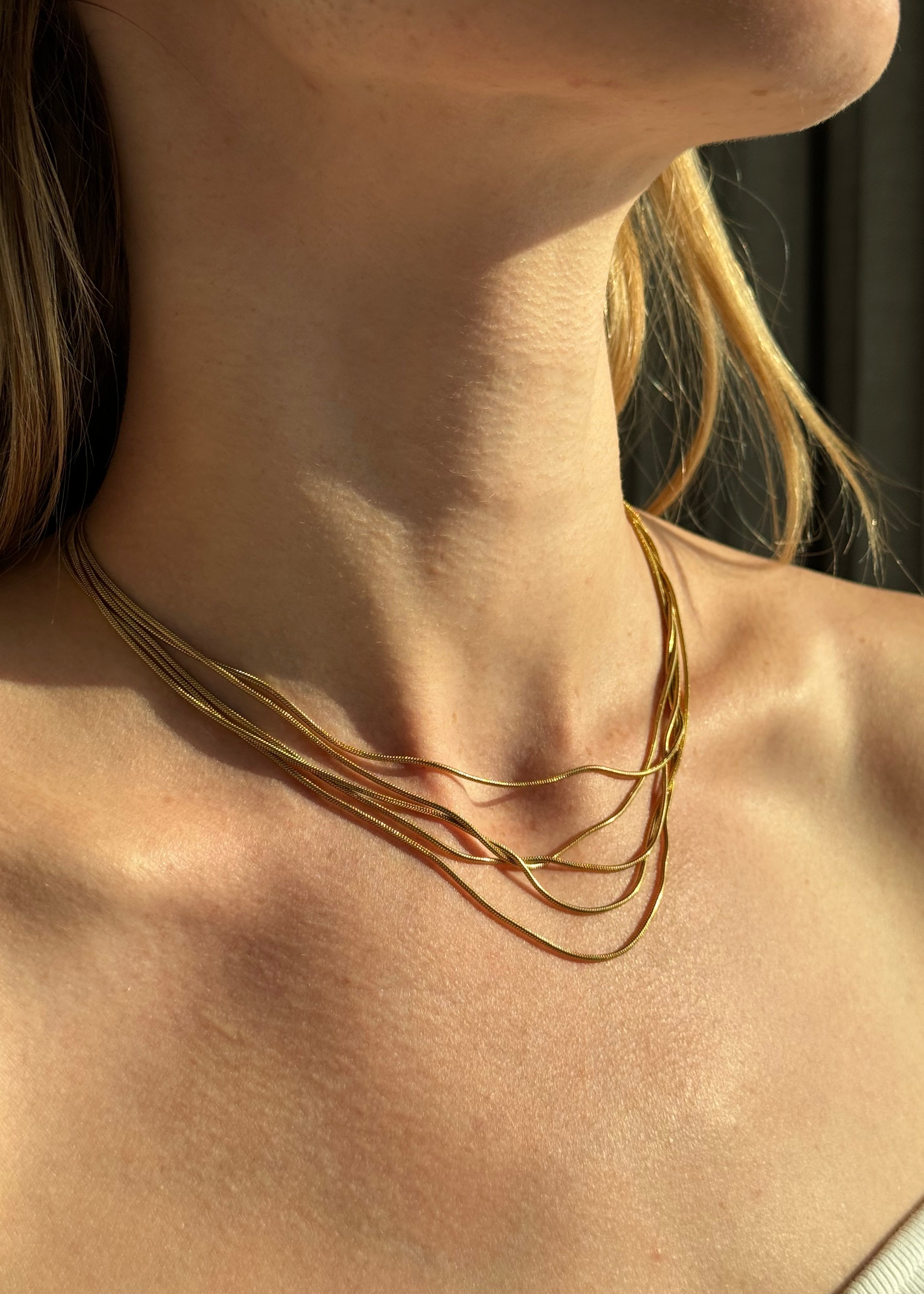 Vintage Neckless with chains gilded in 18-Carat Gold