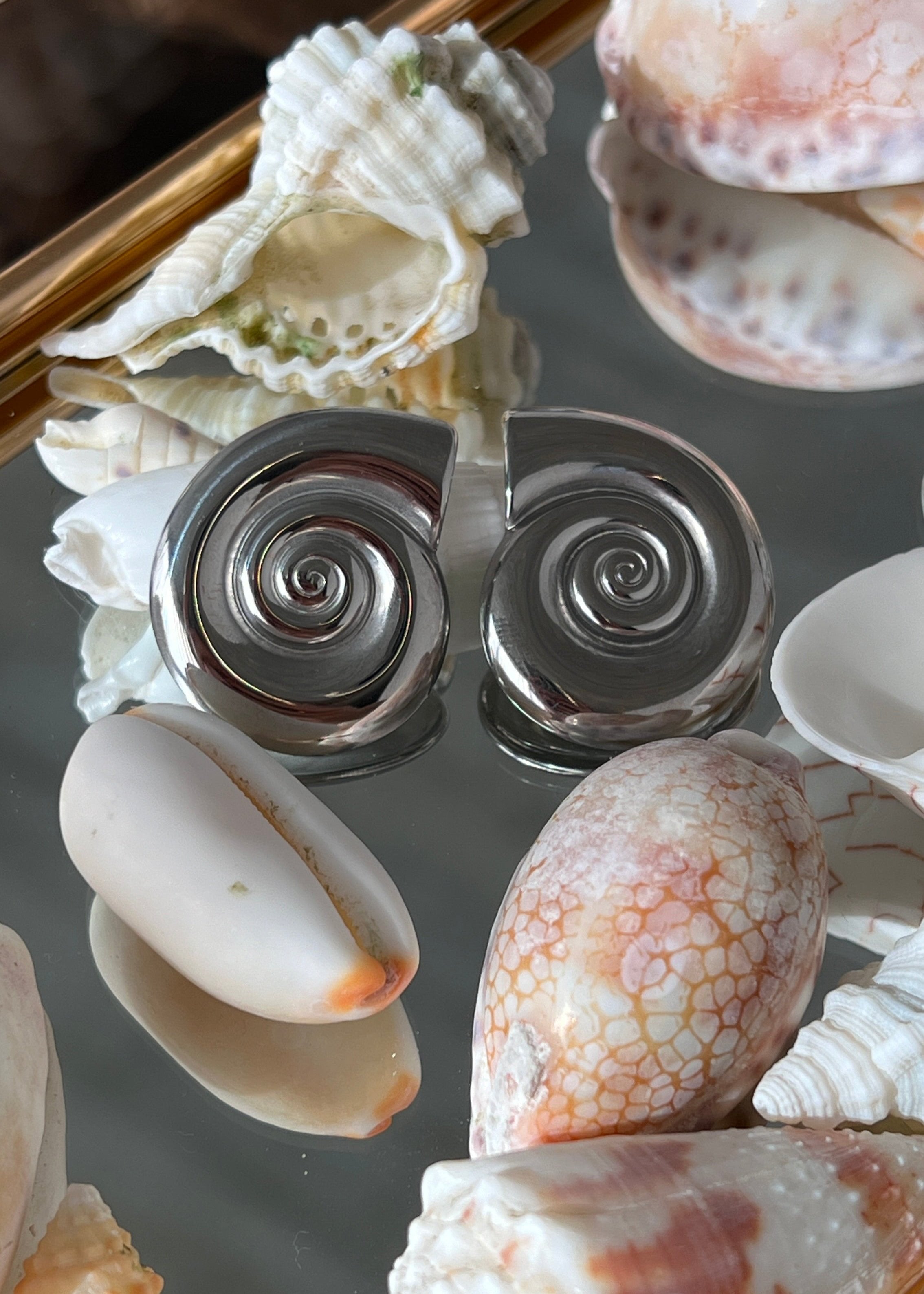 Summer Must-have shell Drop Earrings gilded in 925 Silver