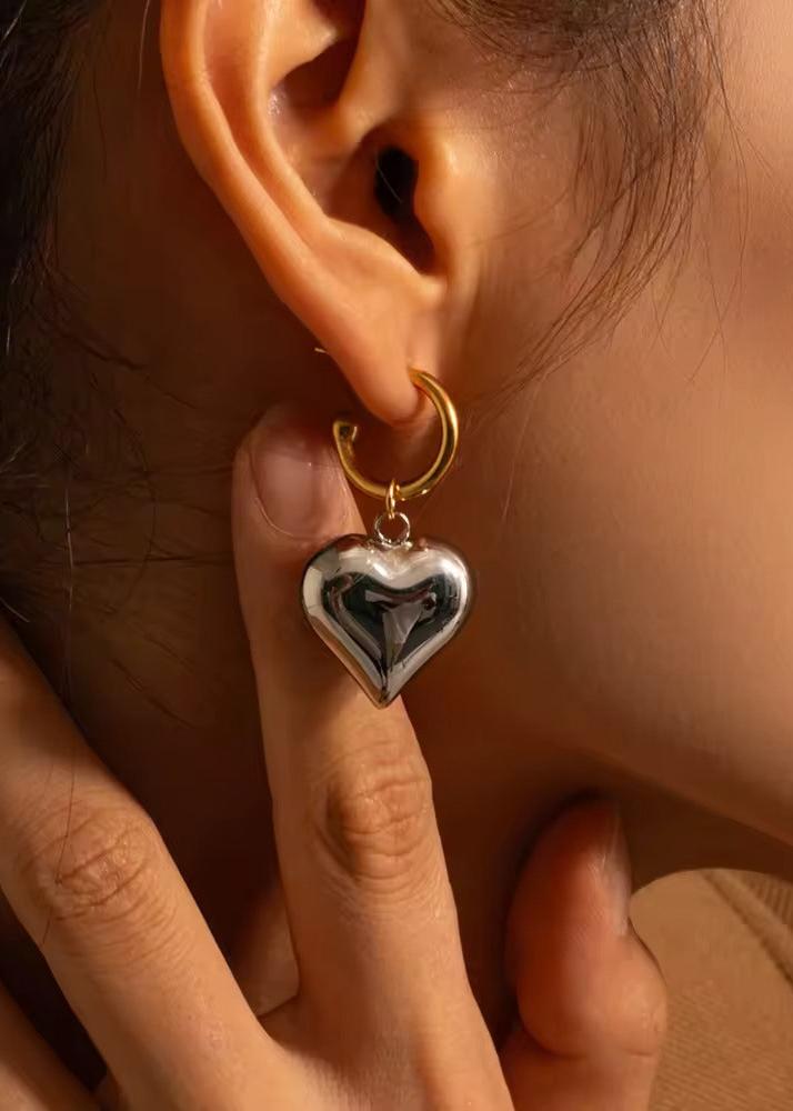 Love-shaped Drop Earrings gilded
in 18-Carat Gold and 925 Silver