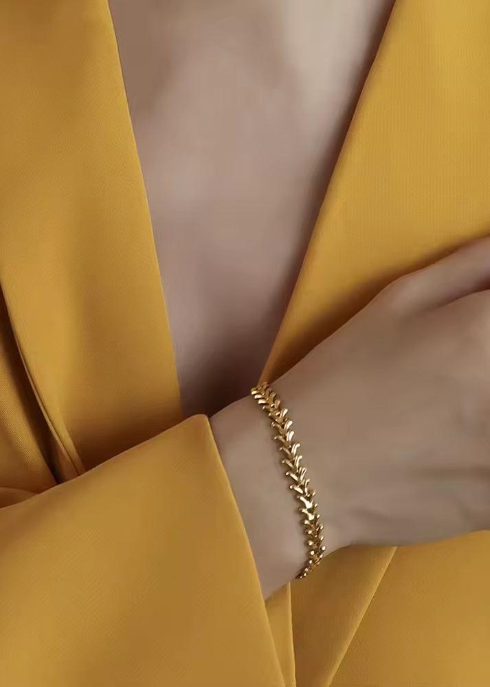 Wheat inspired Bracelet gilded in 18-
Carat Gold