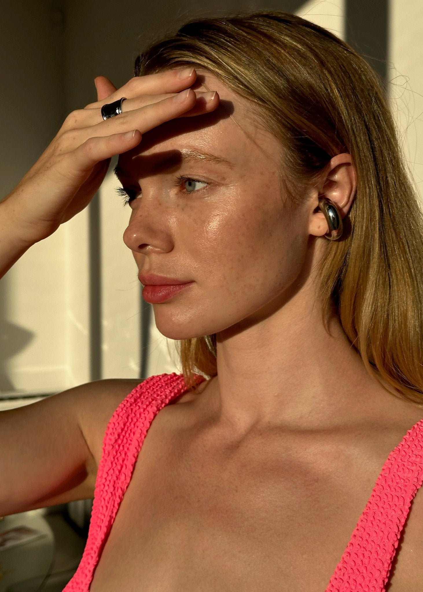 Large Silver Ear Cuff gilded in 925 Silver