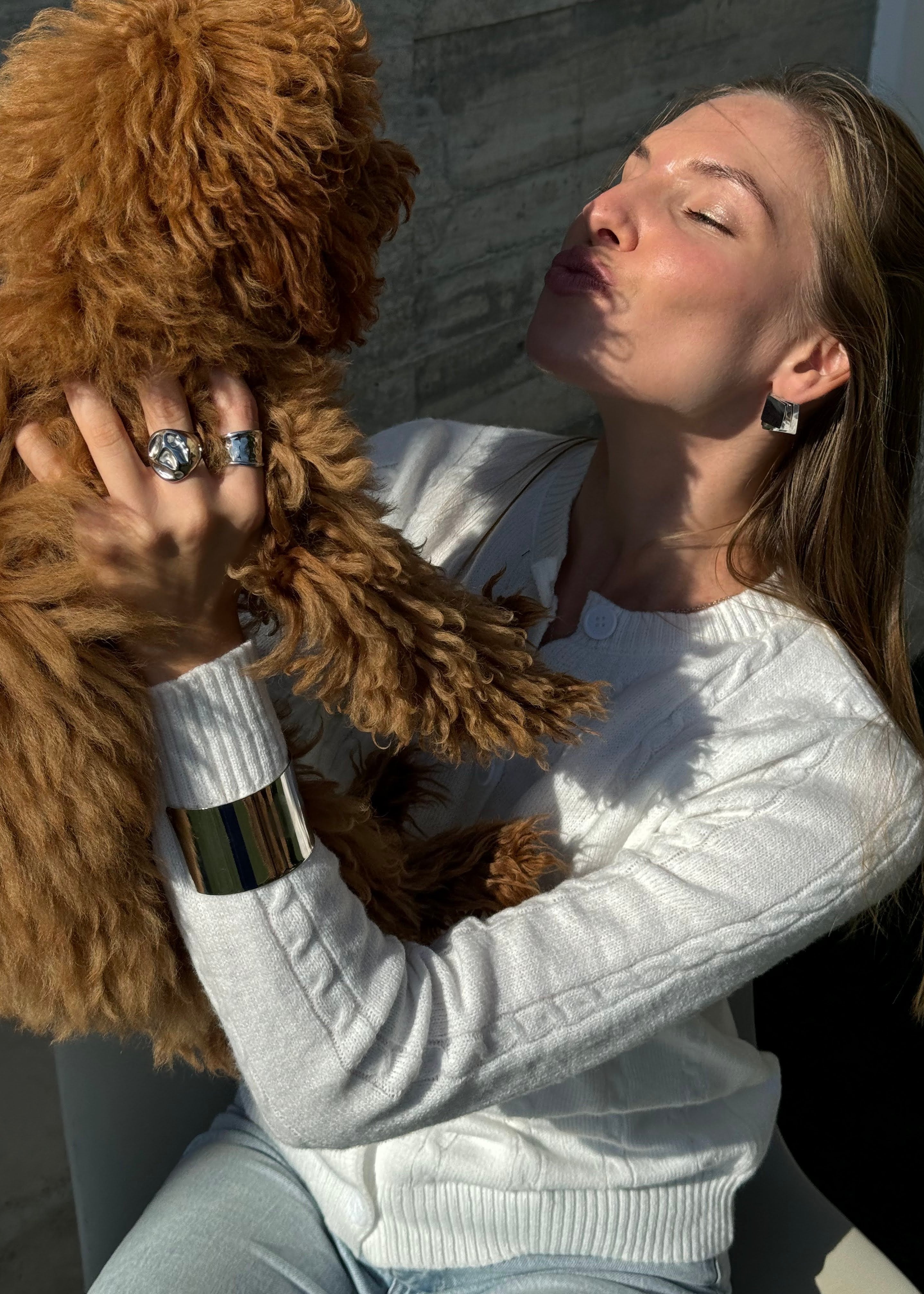 Irregular Bold chunky Ring gilded in 925 Silver