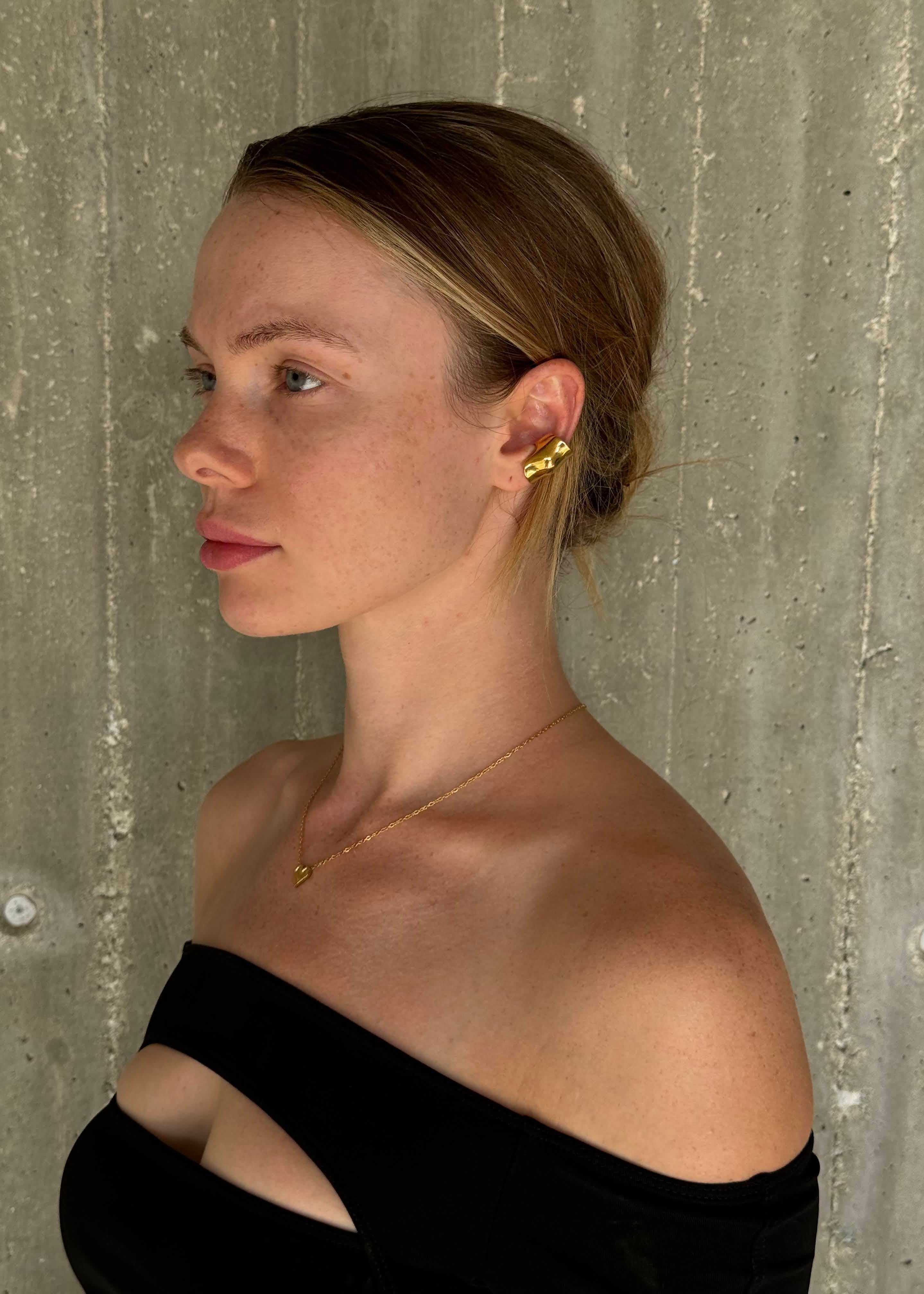 Geometric Bold Ear Cuff gilded in 18-Carat Gold