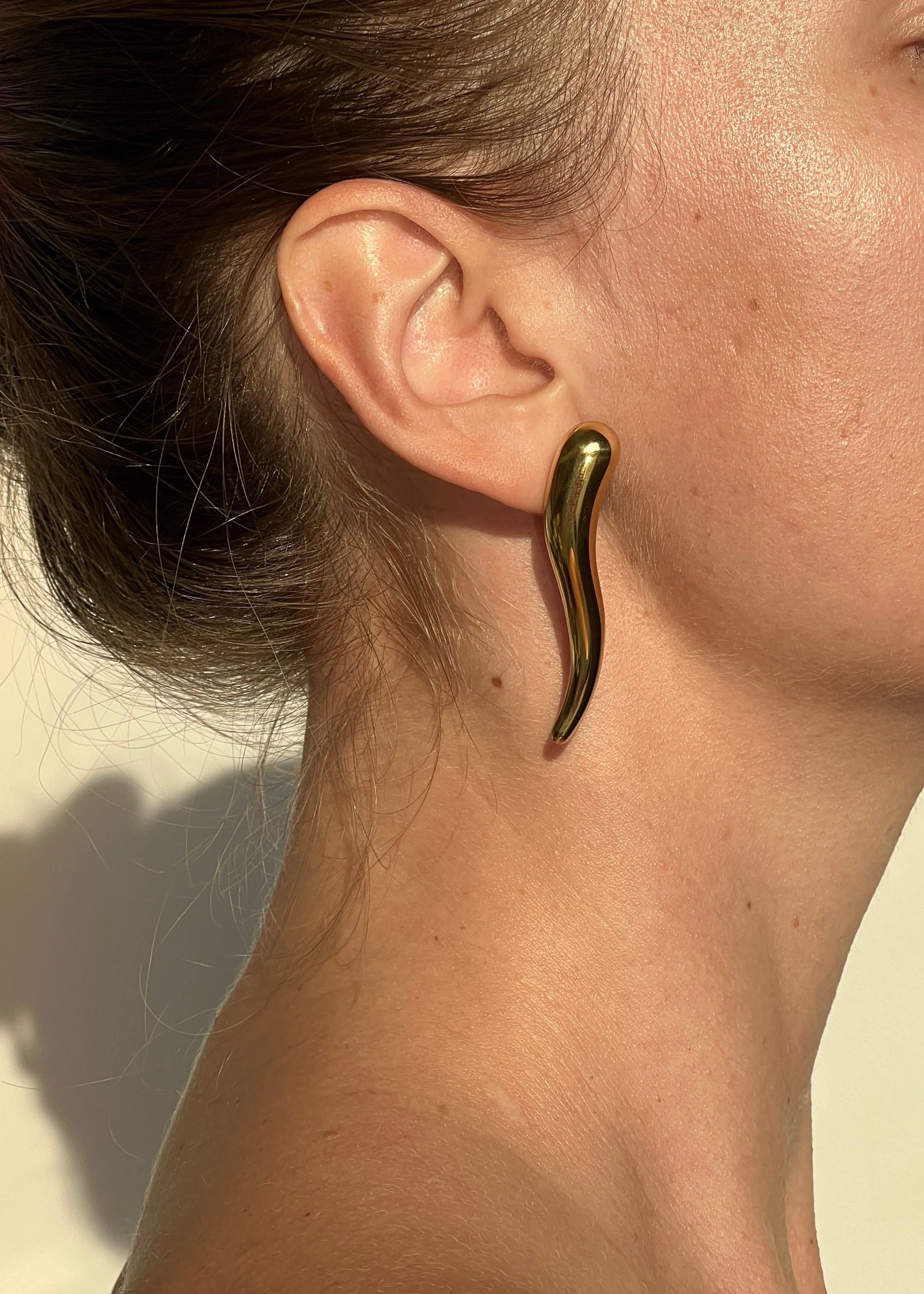 Fashionable Drop Earrings gilded in 18-Carat Gold