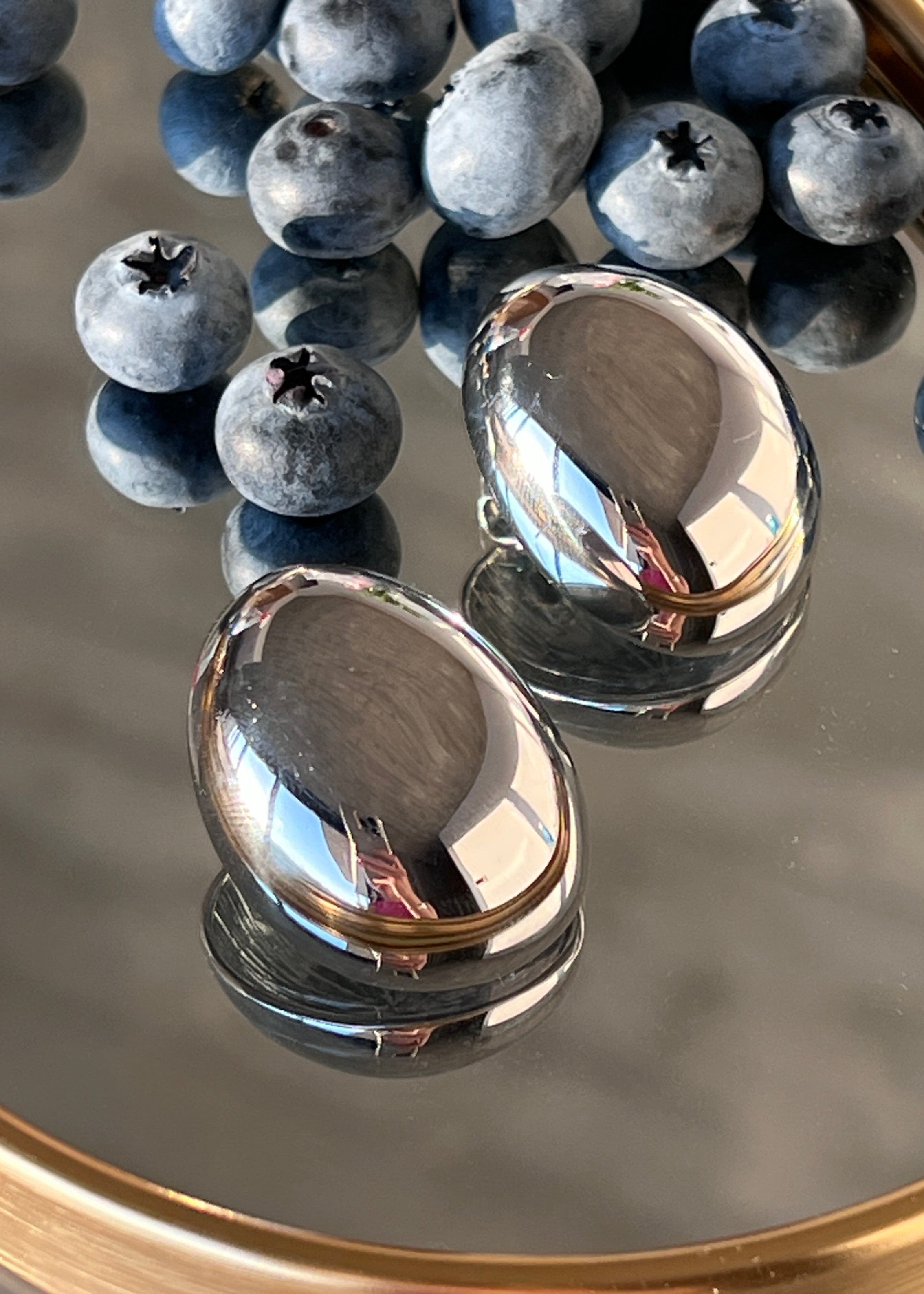 Round-shaped Drop Earrings in 925 Silver