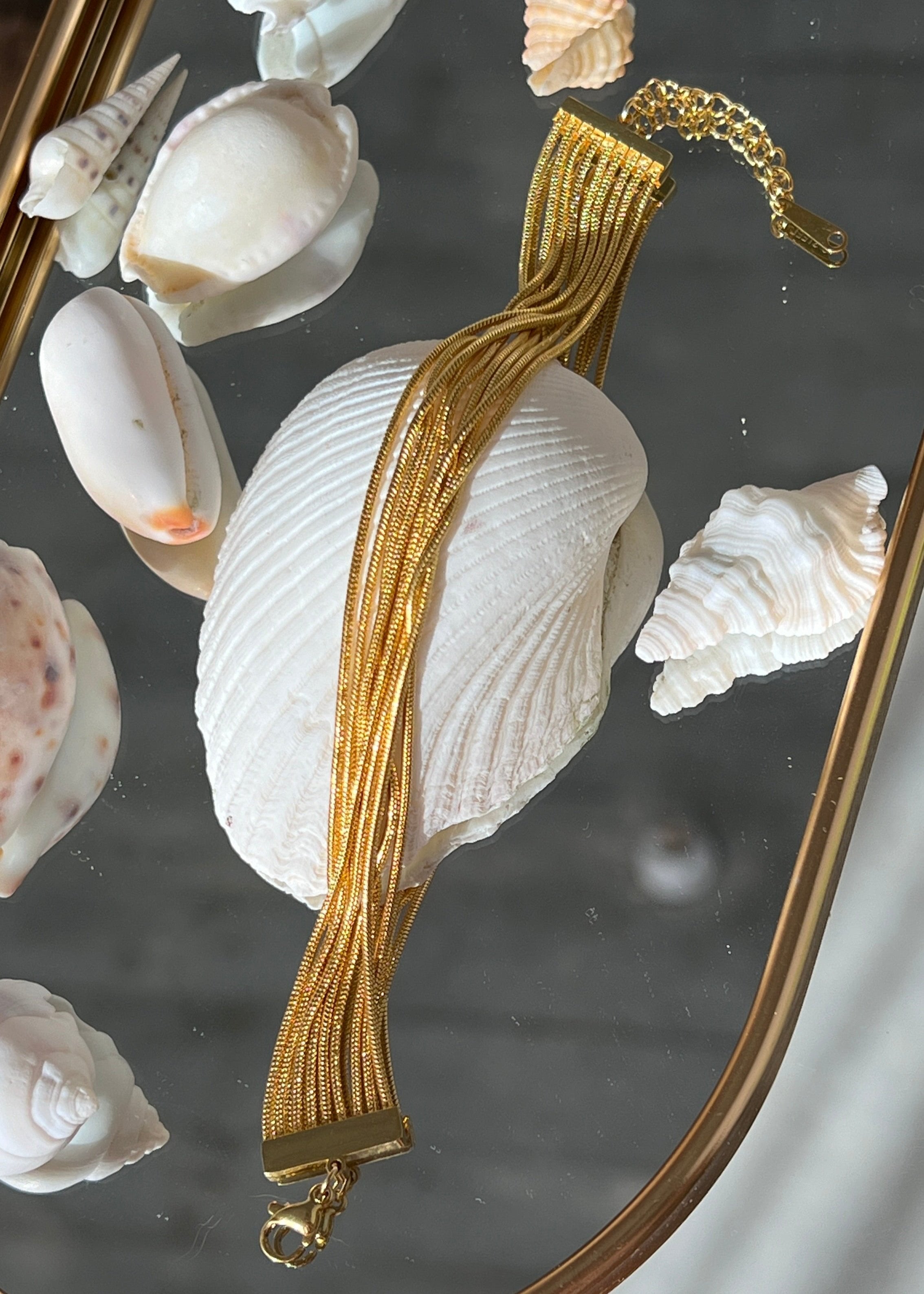 Vintage Bracelet with chains gilded in 18-Carat Gold