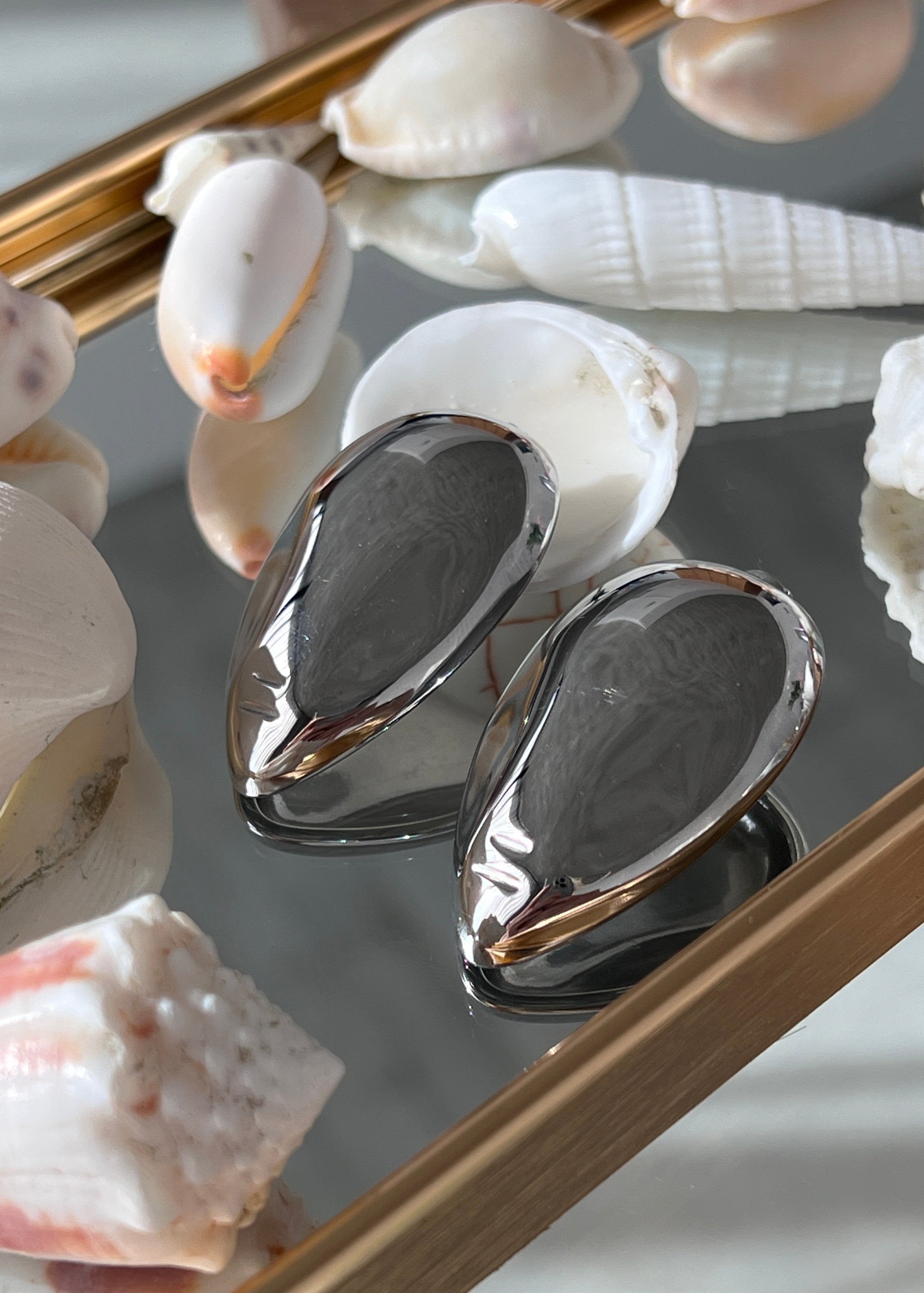 Drop-shaped Earrings gilded in Silver 925