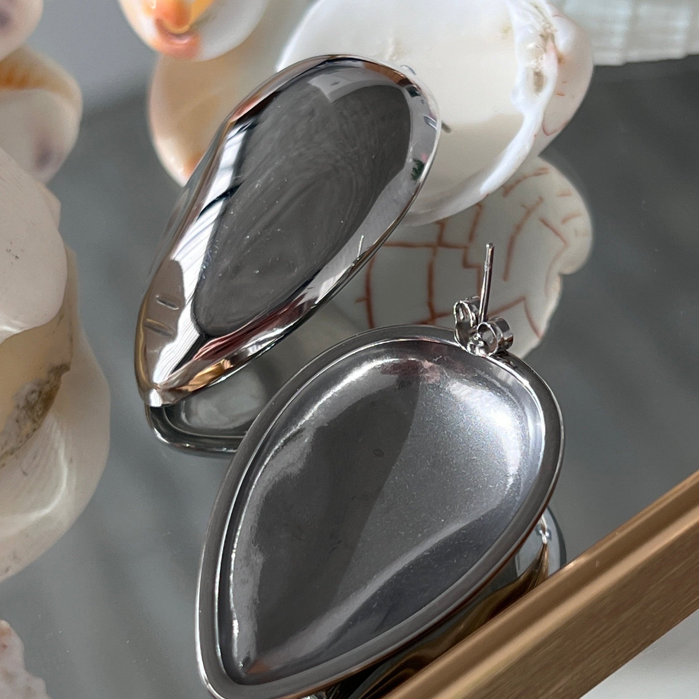 Drop-shaped Earrings gilded in Silver 925