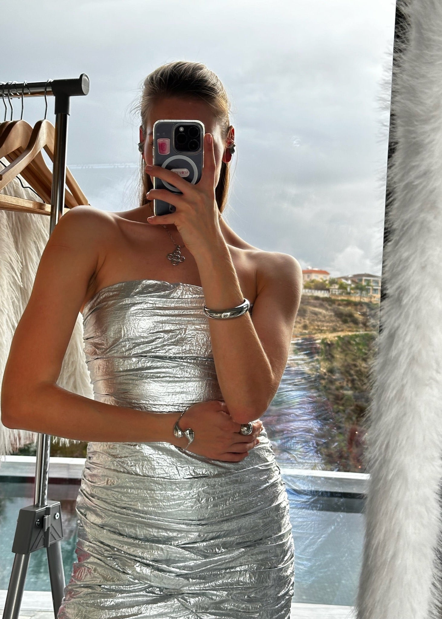 Exquisite Round Bangle Bracelet gilded in 925 Silver