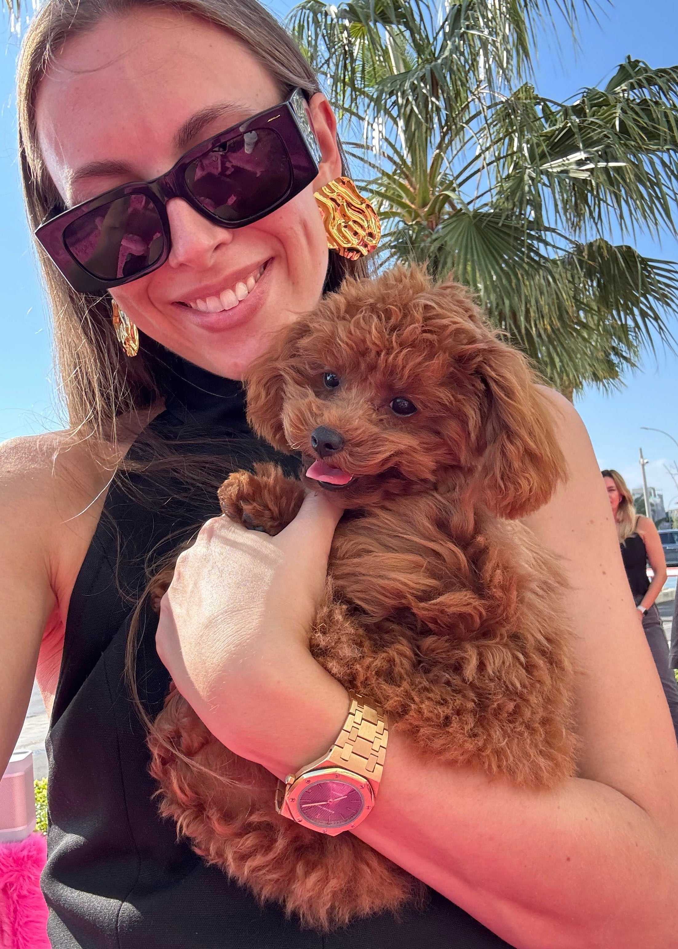 Wavy earrings gilded in 18-Carat Gold