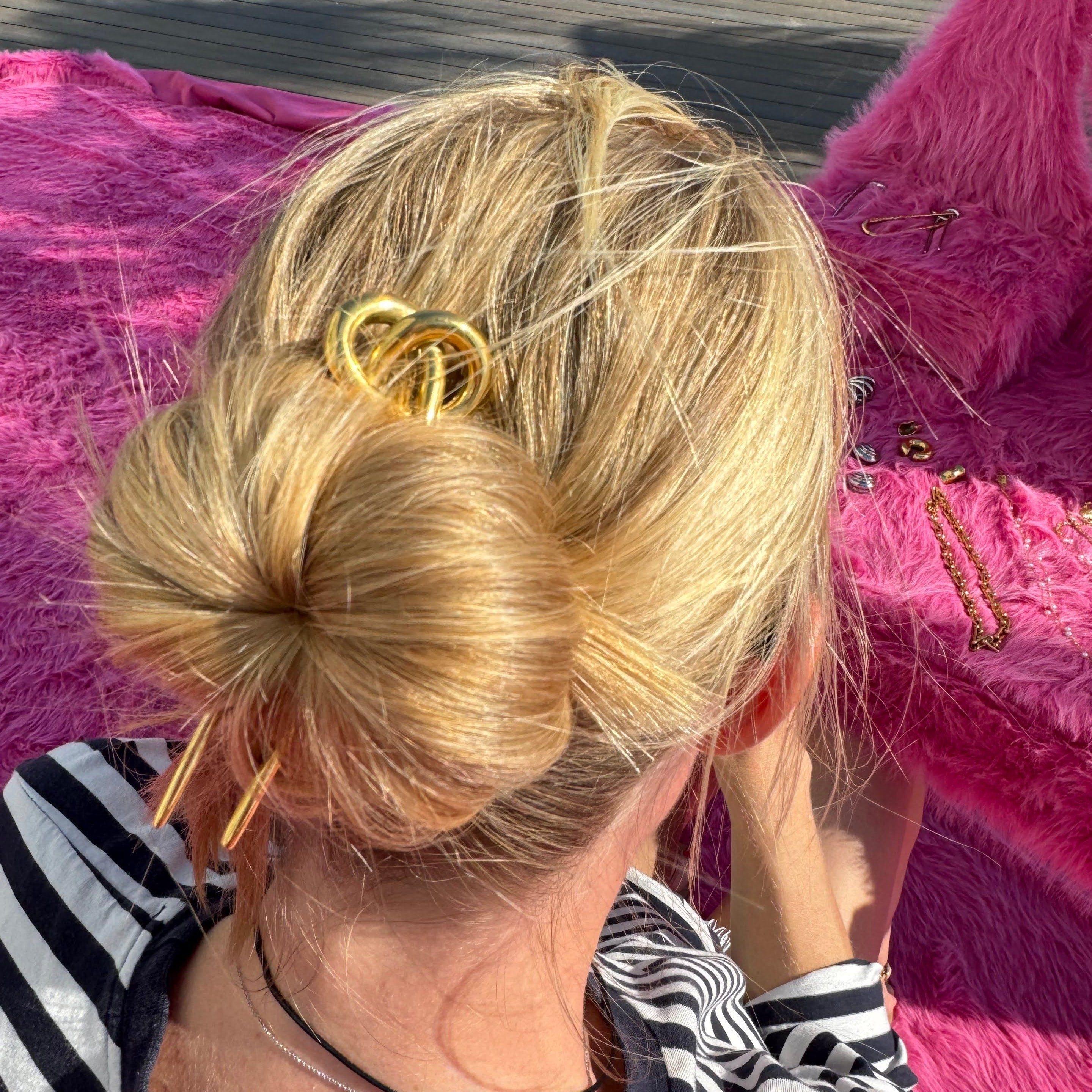 French hair pin gilded in 18-Carat Gold