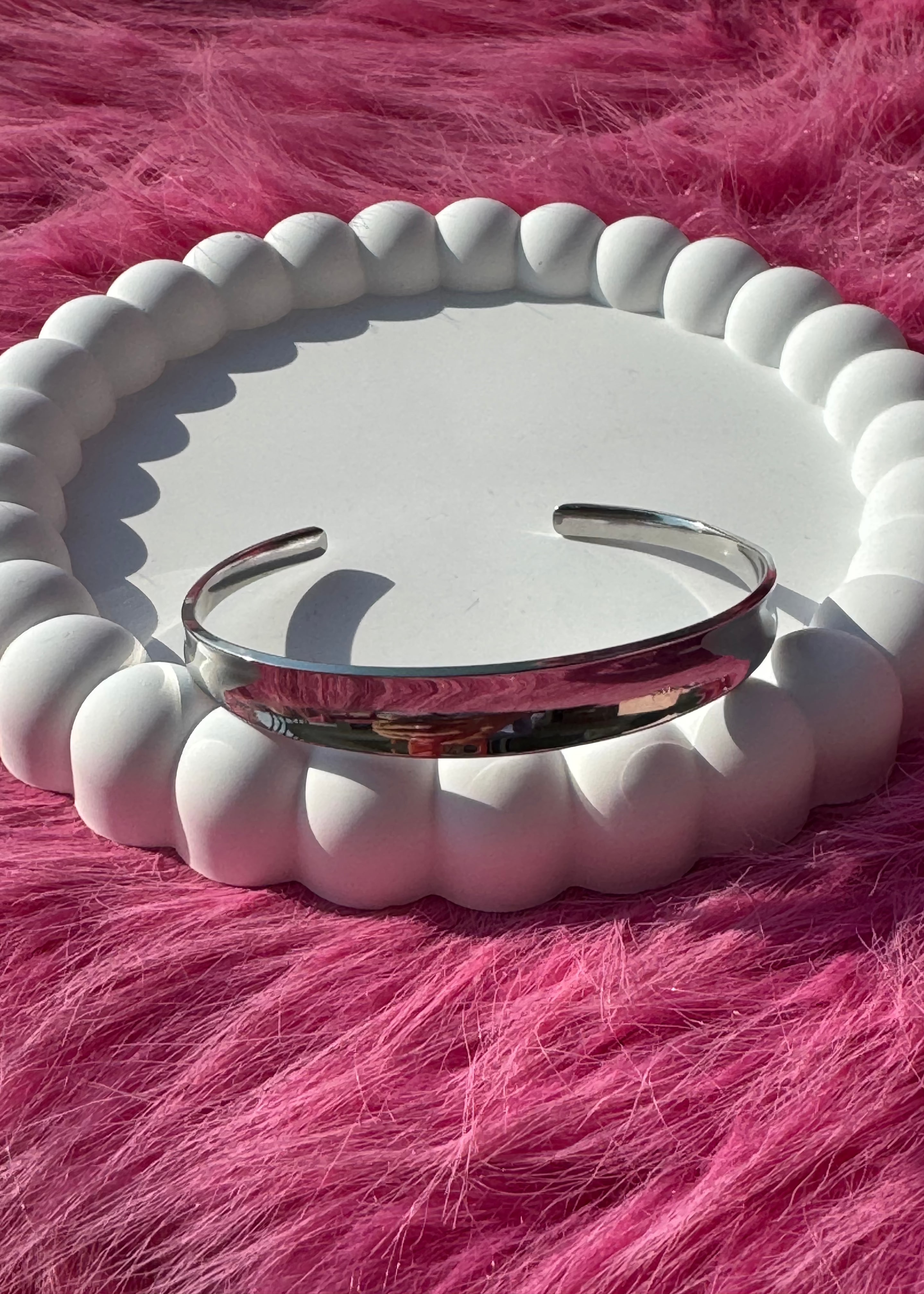 Classic Round Bangle Bracelet gilded in 925 Silver