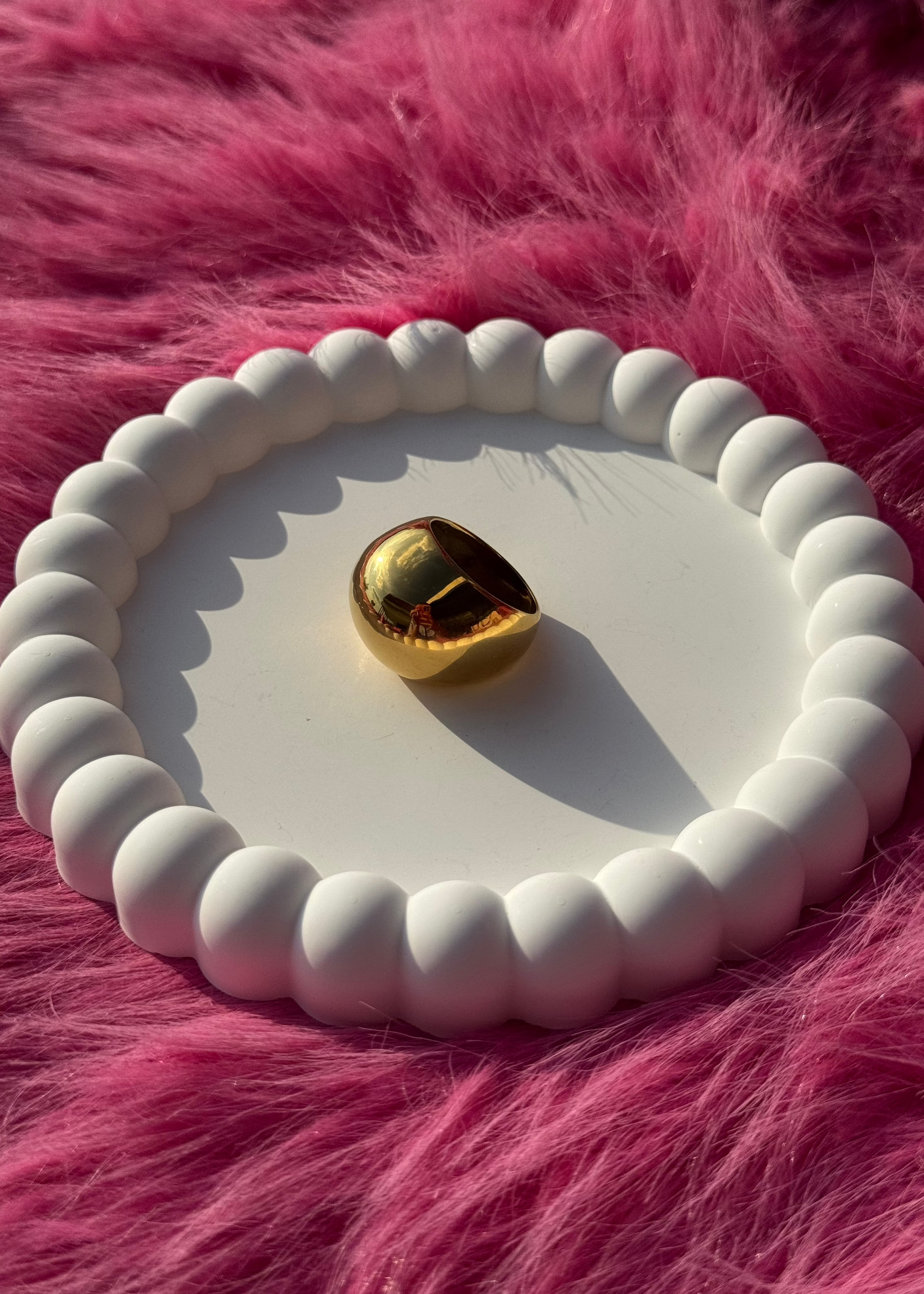 Ball Ring gilded in18-Carat Gold