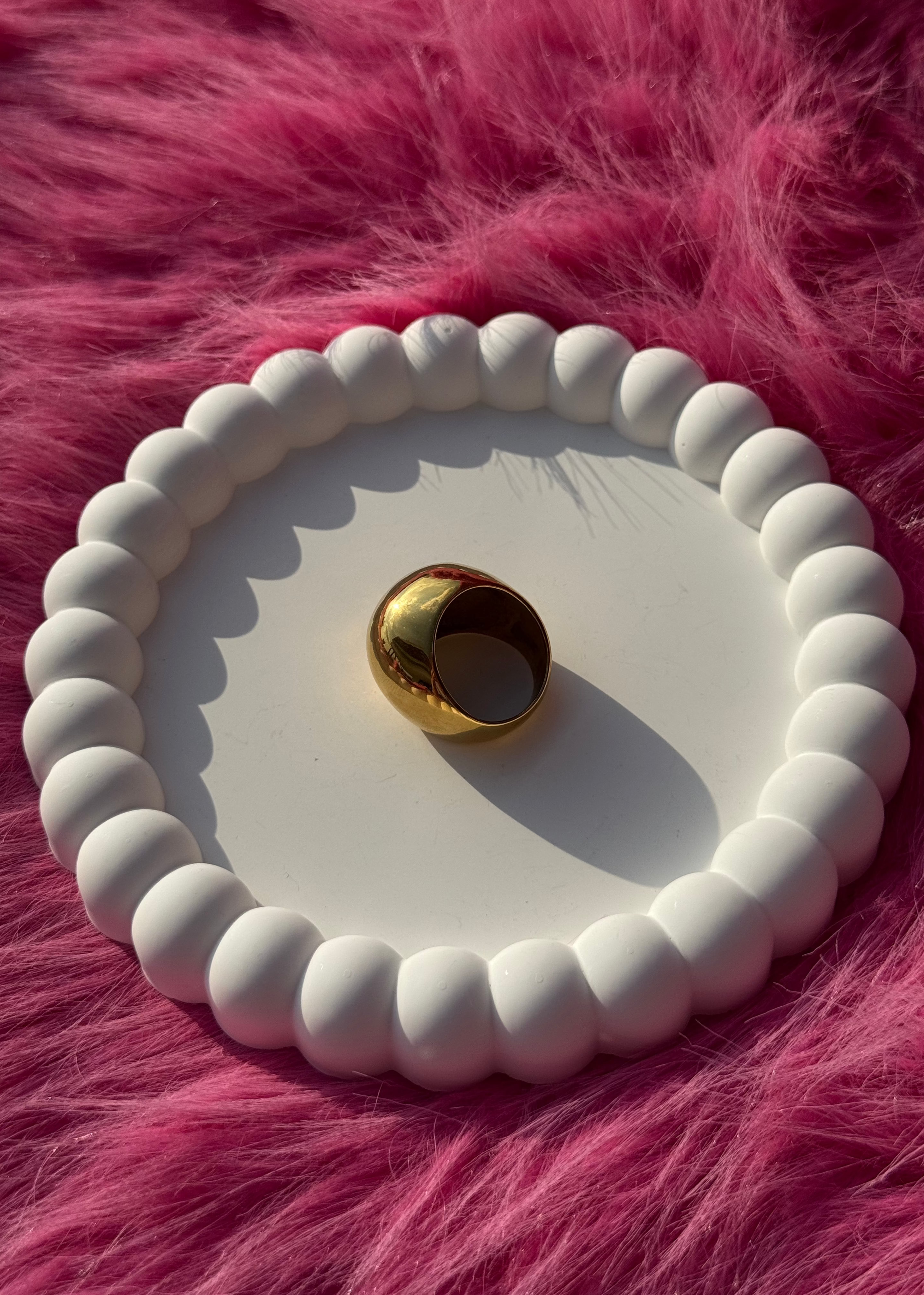 Ball Ring gilded in18-Carat Gold