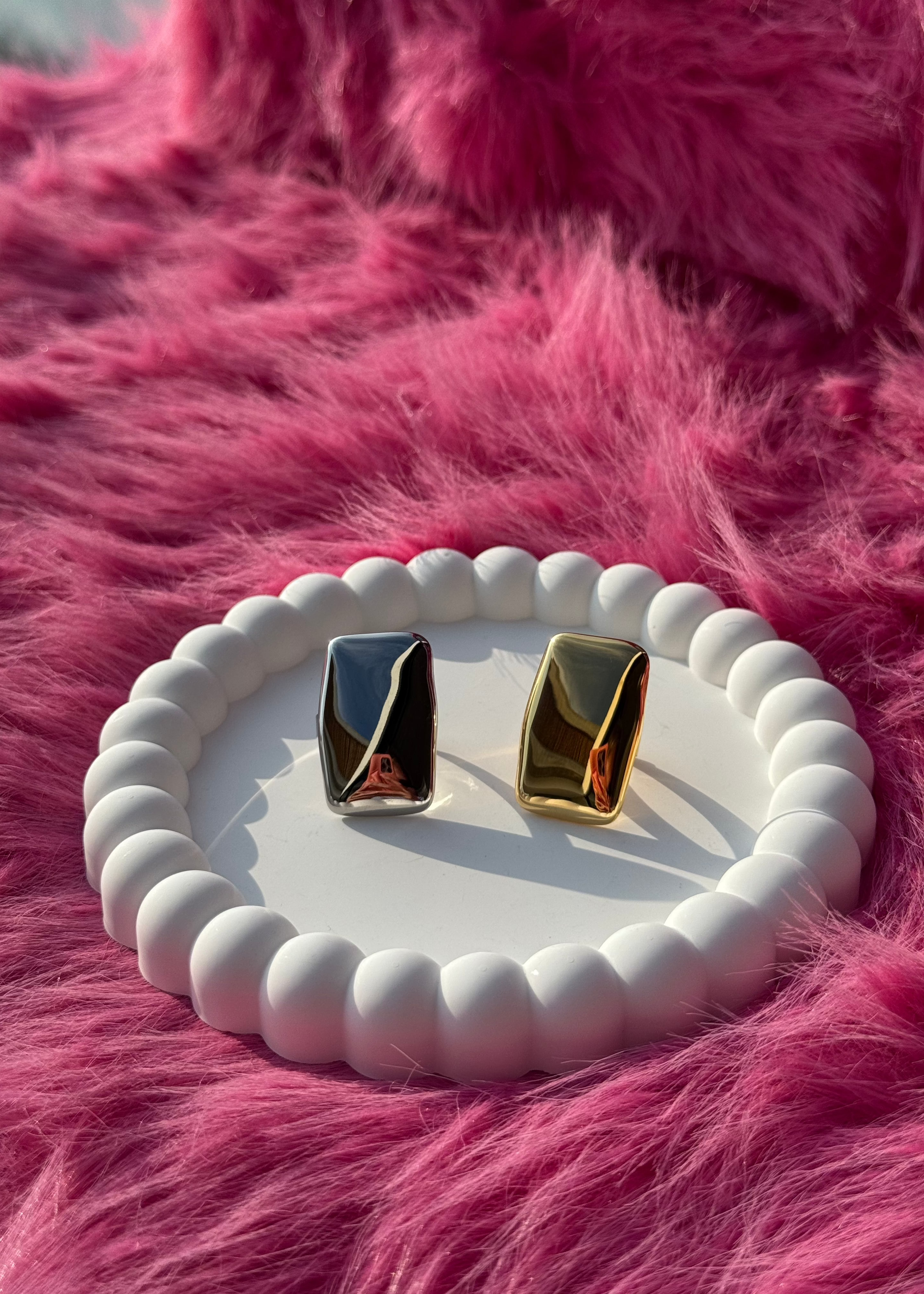 Rectangular Ring gilded in 925 Silver