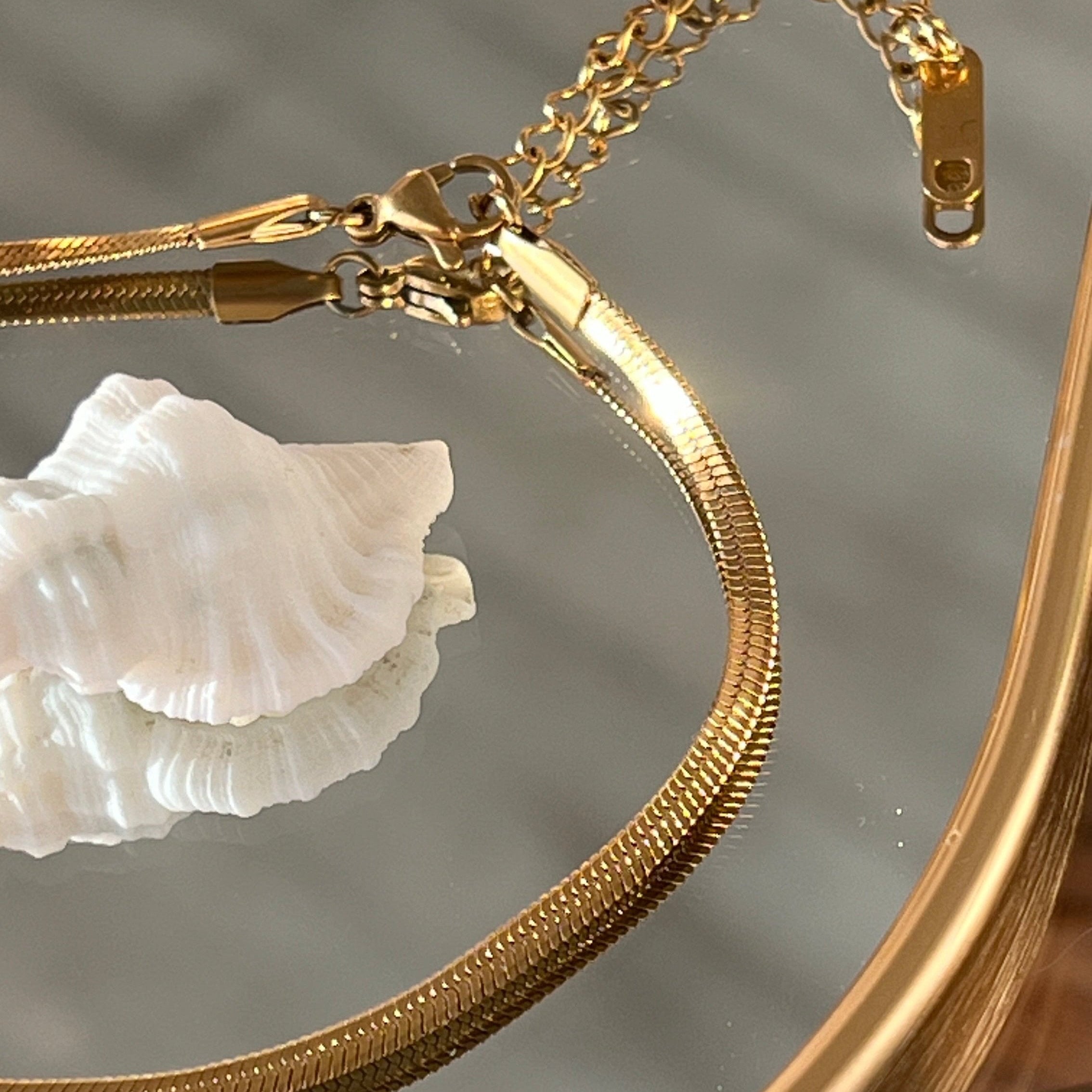 Classic chain Anklet gilded in 18-Carat Gold