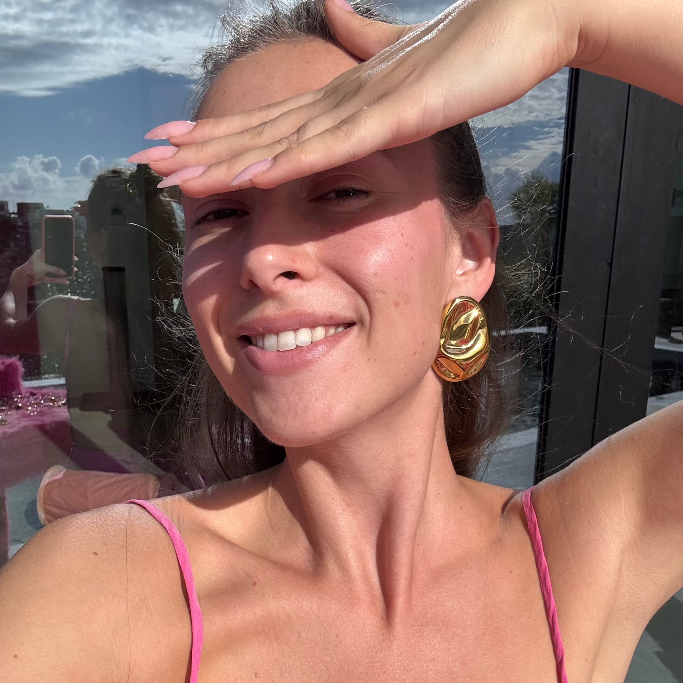 Chunky big earrings gilded in 18-Carat Gold