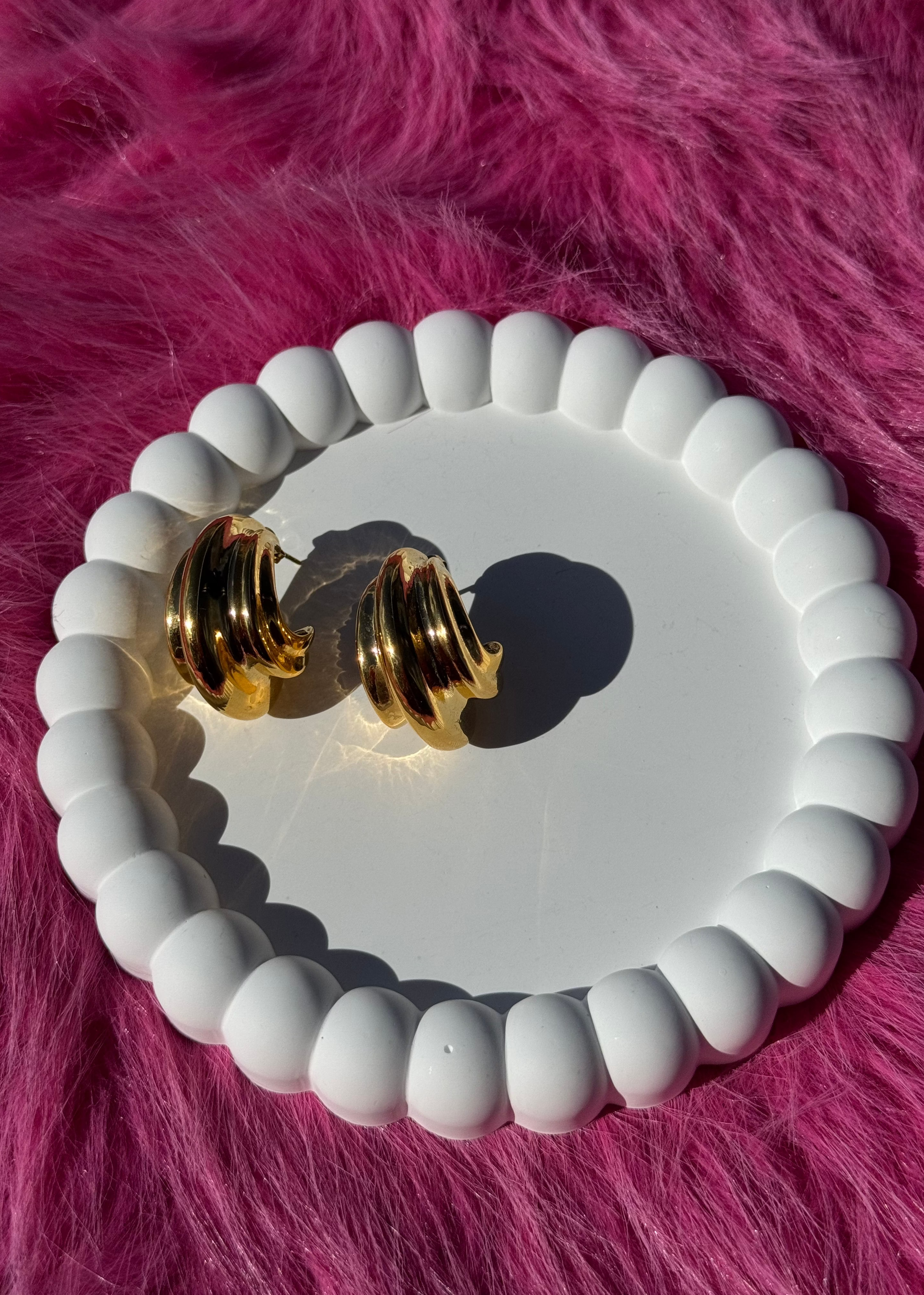 Wave Earring gilded in 18 Carat Gold