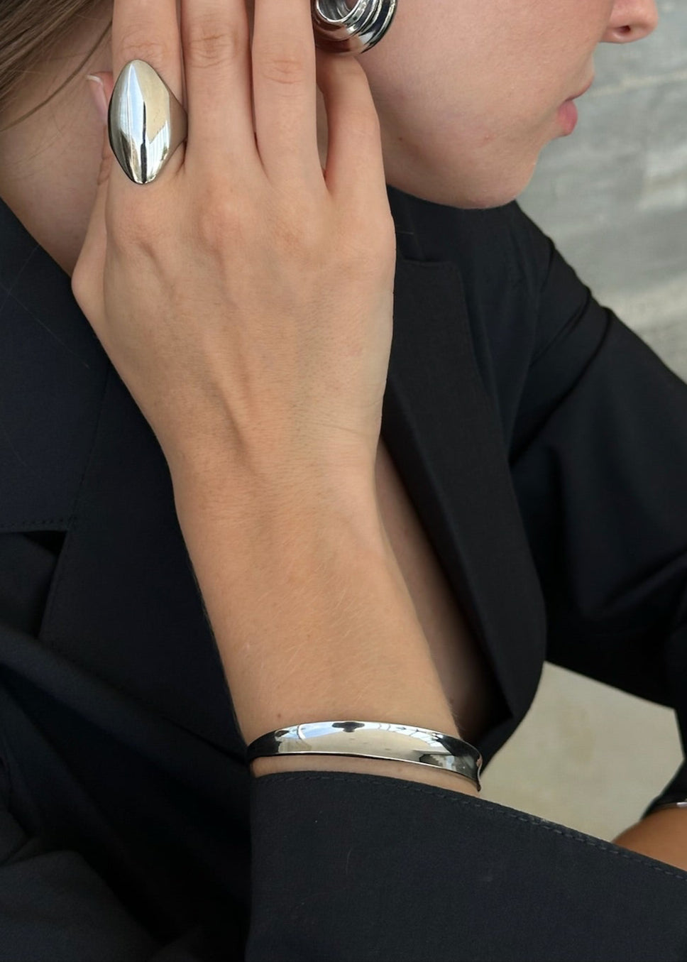 Classic Round Bangle Bracelet gilded in 925 Silver