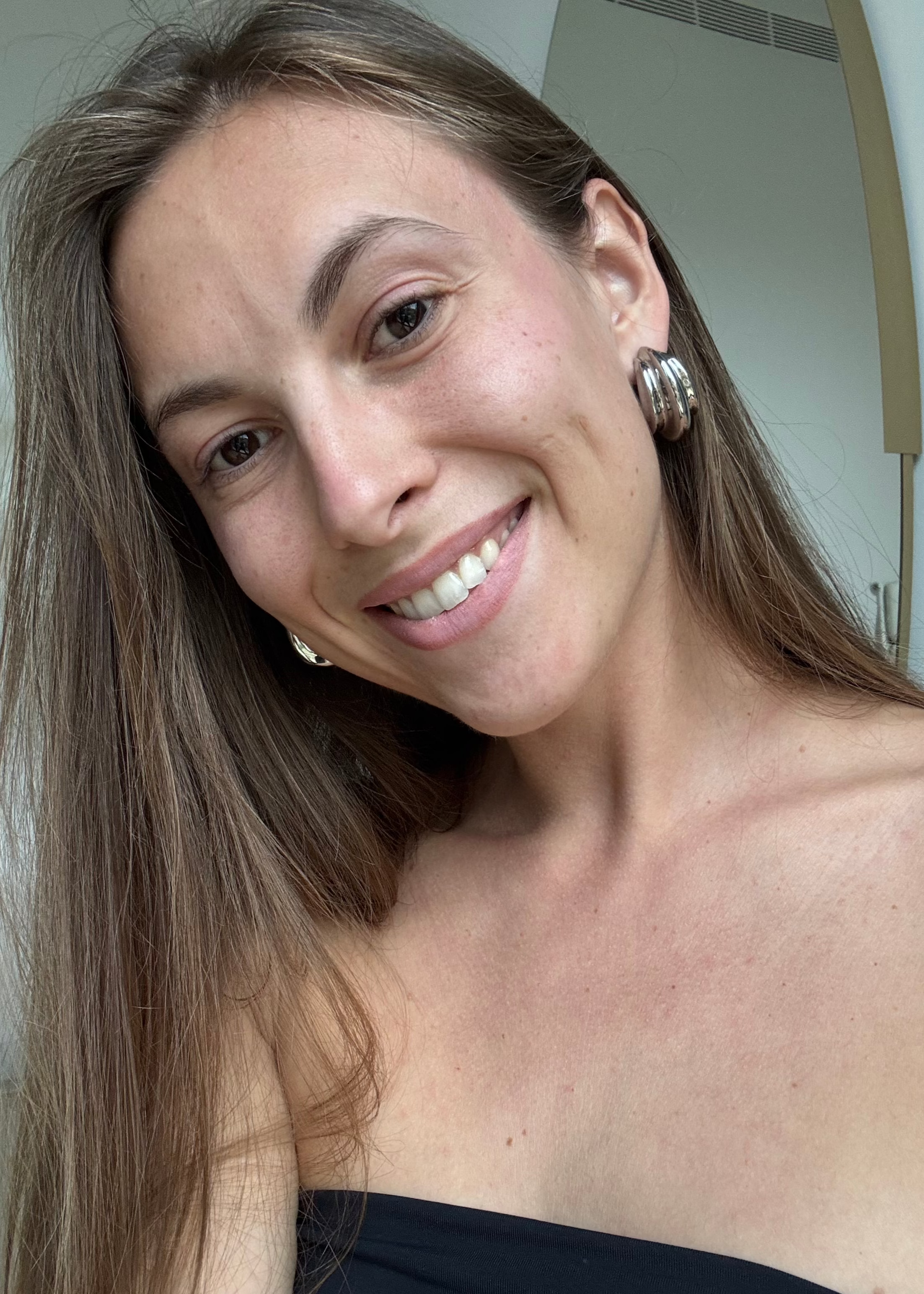 Wave Hoop Earring gilded in 925 Silver