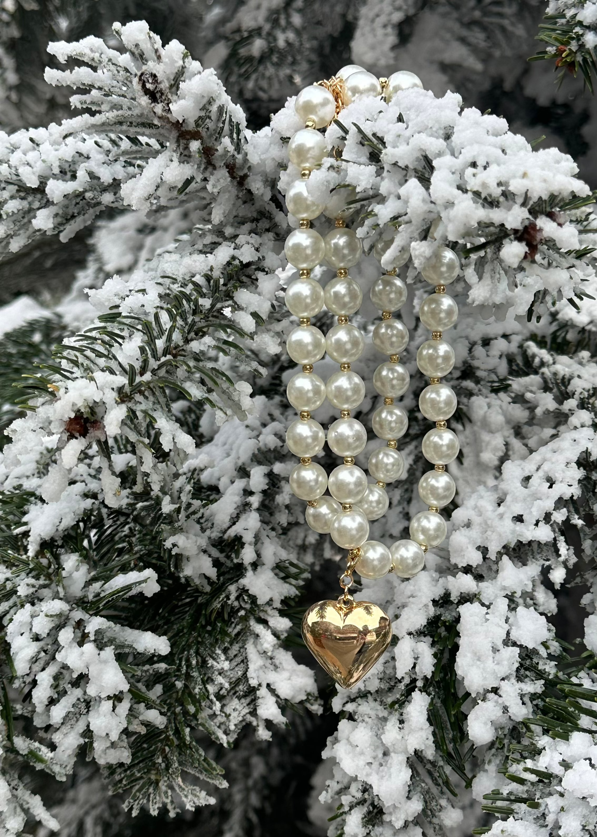 BIG PEARL LOVE CHOKER GILDED IN 18-CARAT GOLD