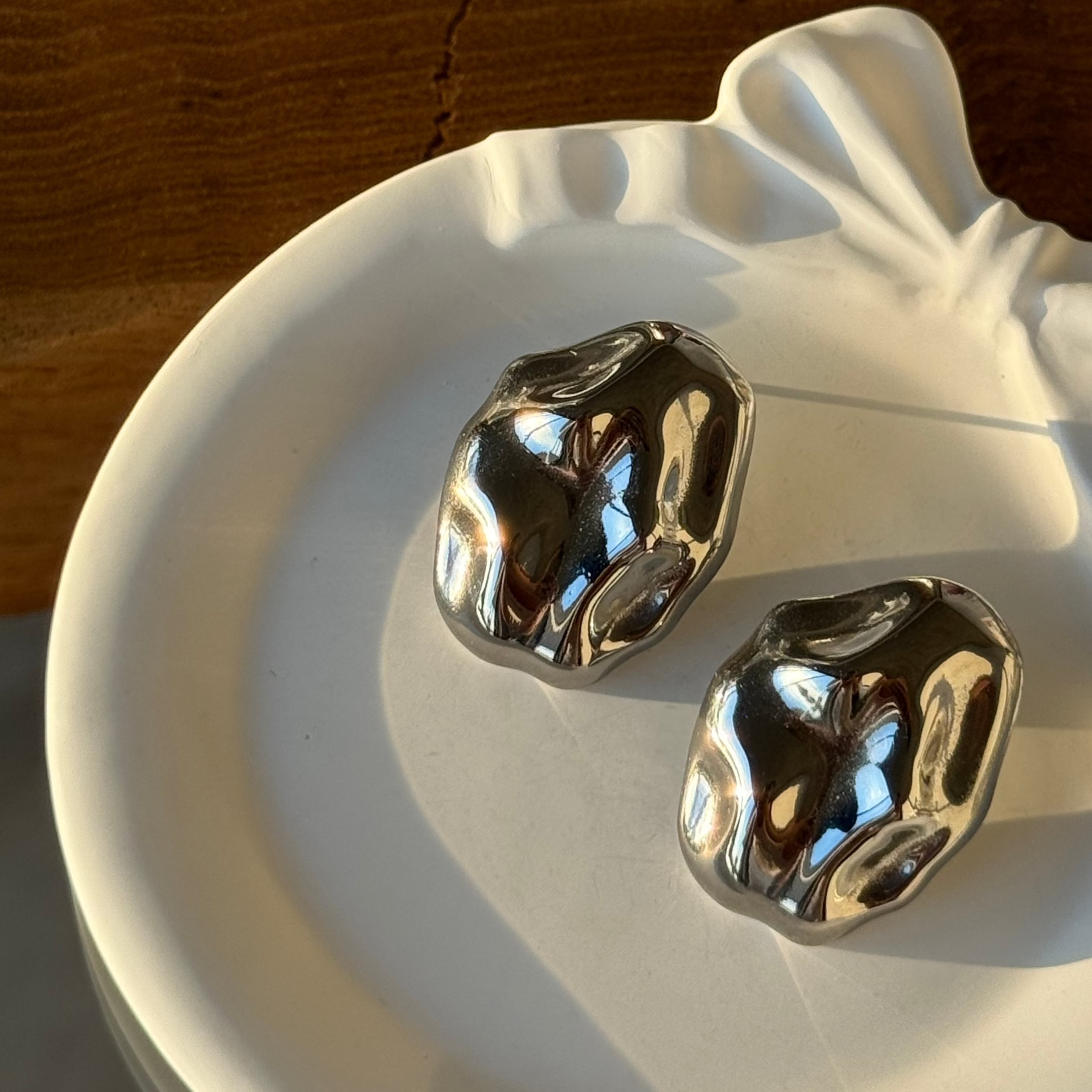 Round-shaped Drop Earrings gilded in 925 Silver