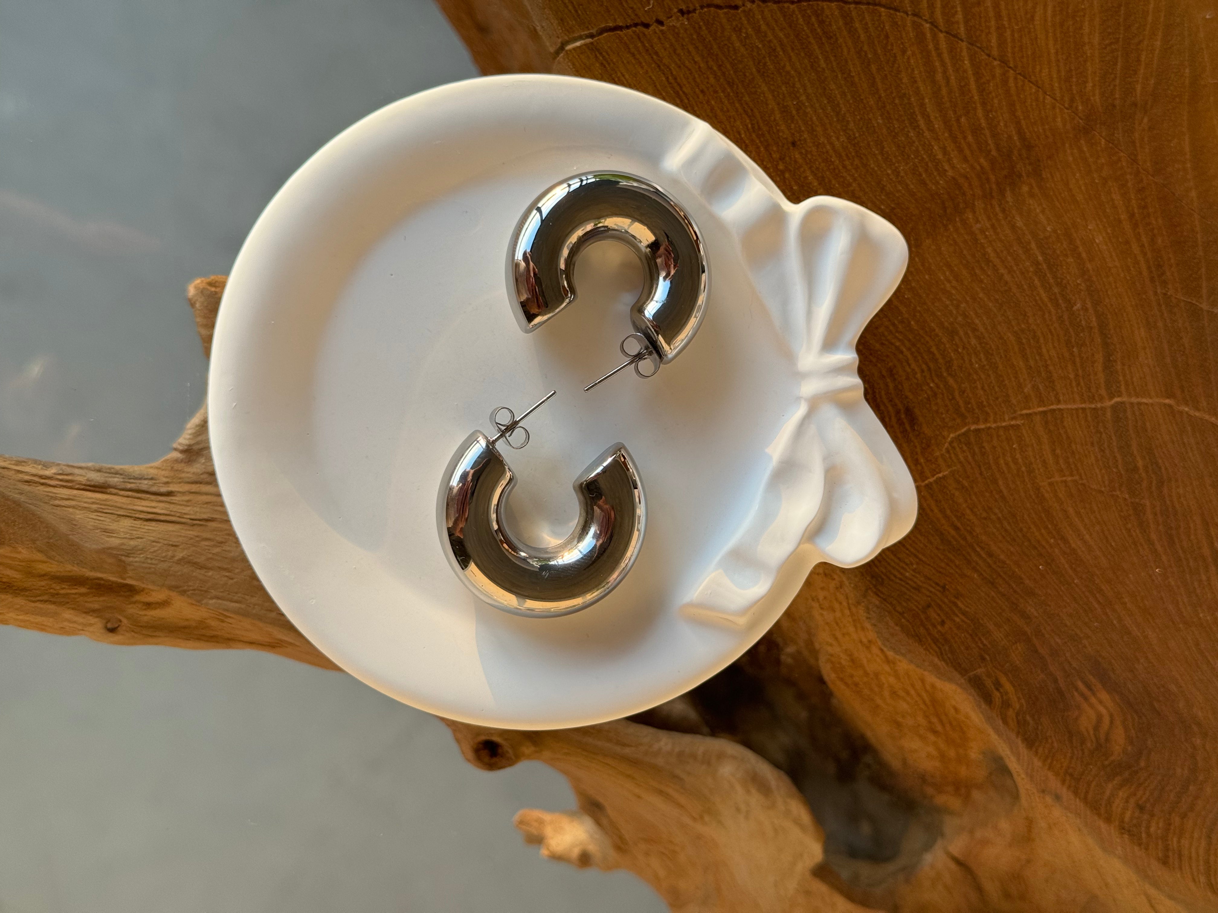 Classic hoop Earrings Earrings gilded in 925 Silver