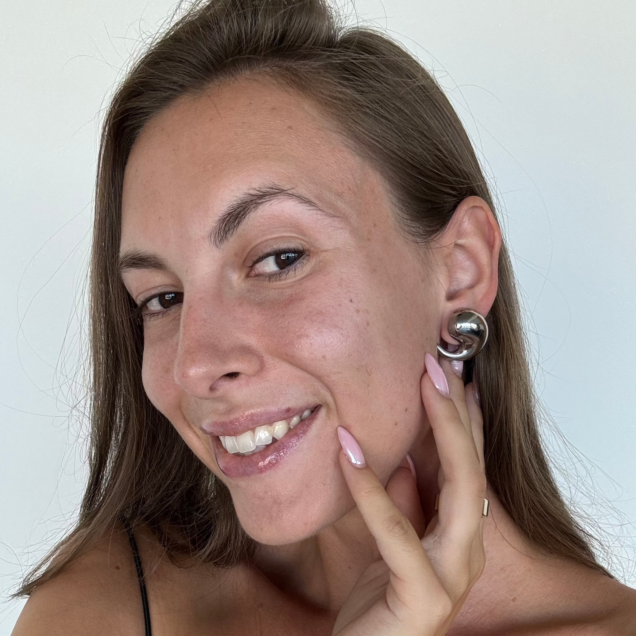 Comma-shaped Drop Earrings in 925 Silver