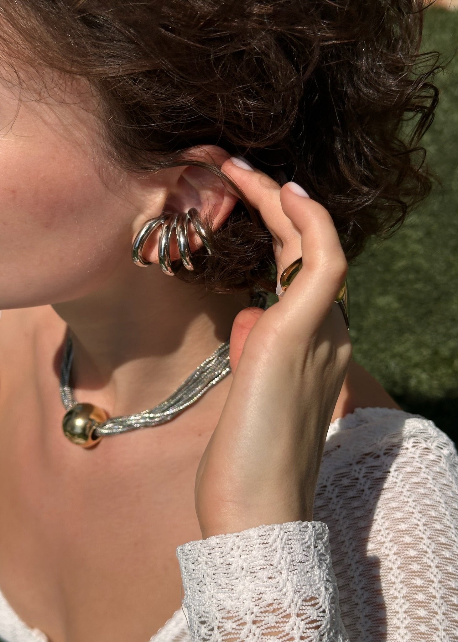 Round-shaped Ear Cuff gilded in 925 Silver