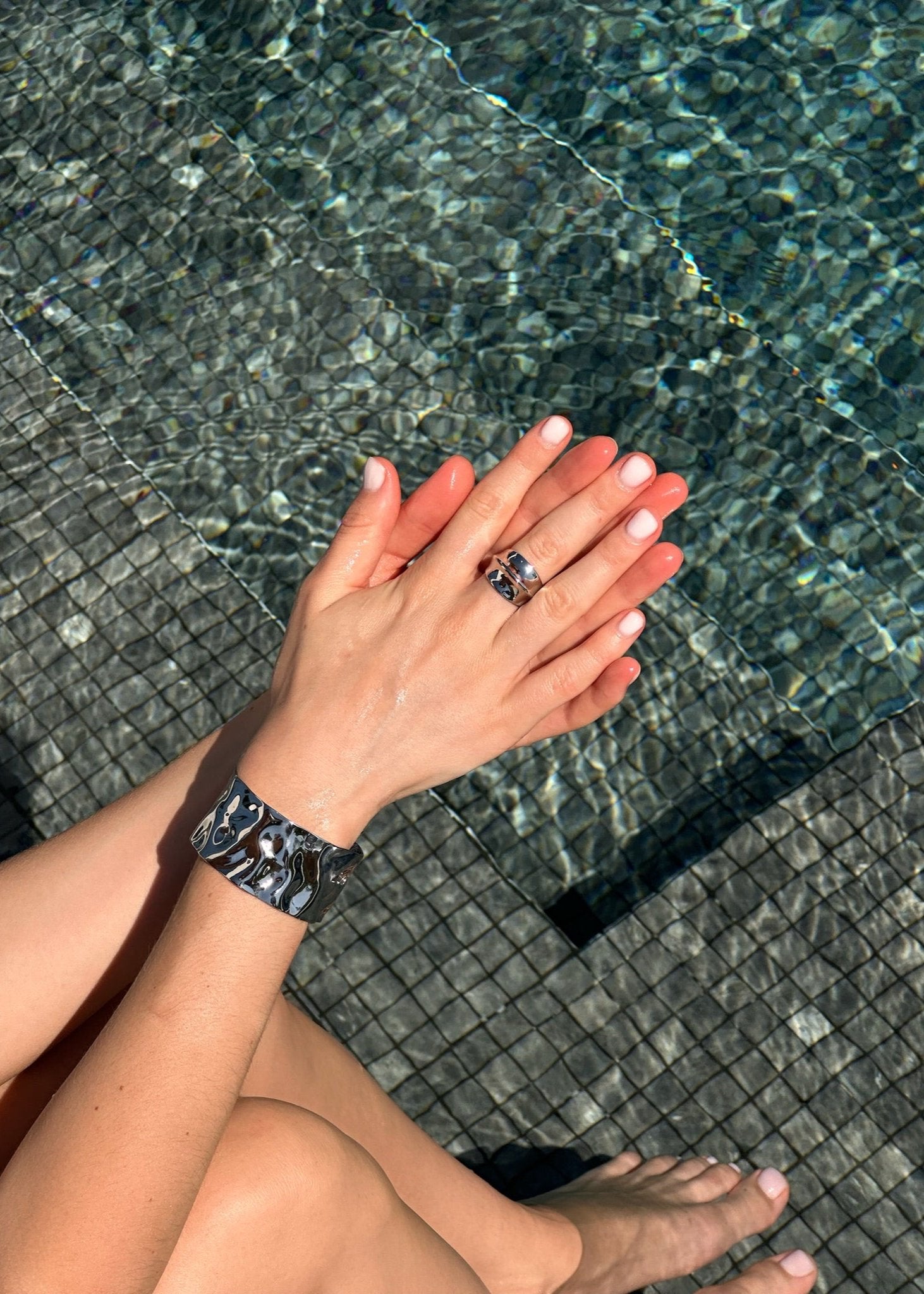 Fashionable dome Ring gilded in 925 Silver