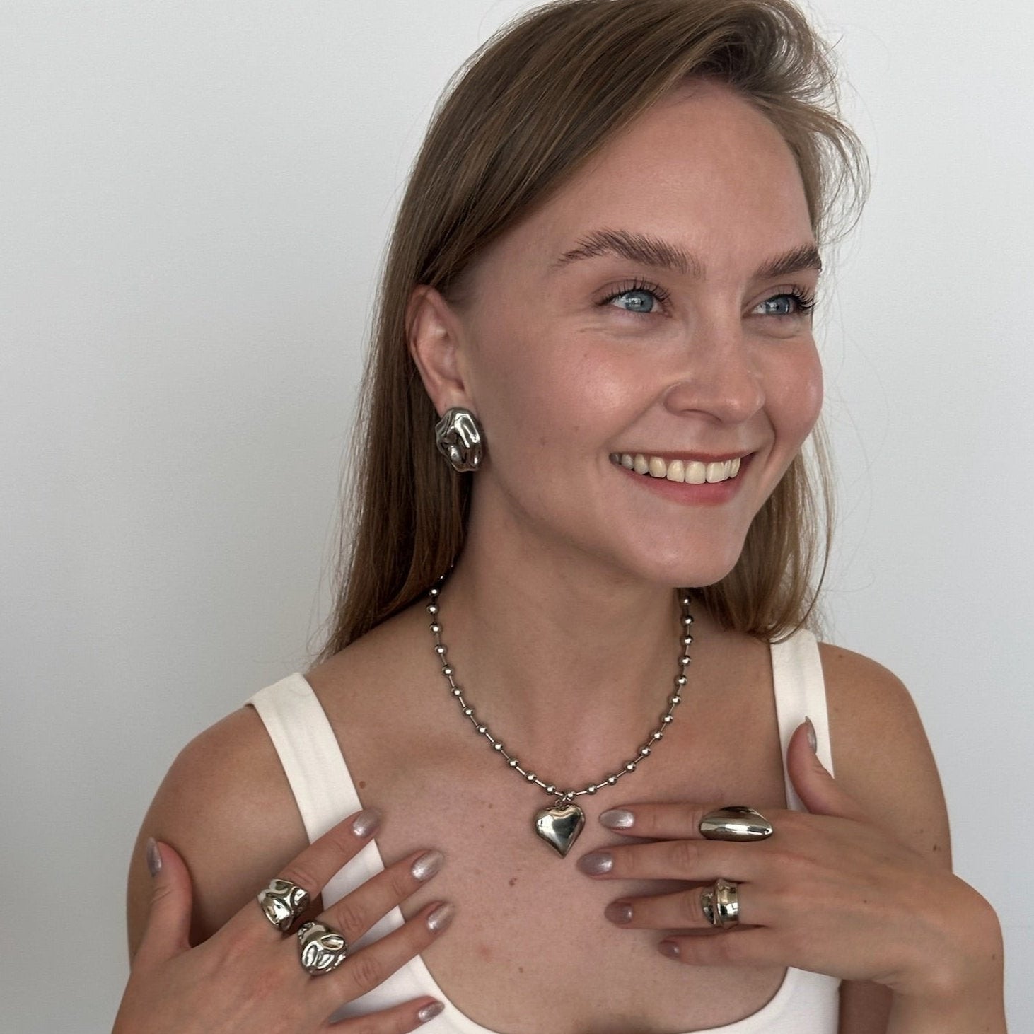Round-shaped Drop Earrings gilded in 925 Silver