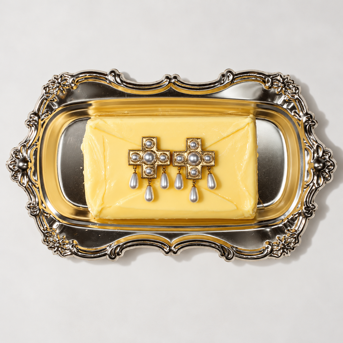Royal Favour · Pearl Cross Earrings