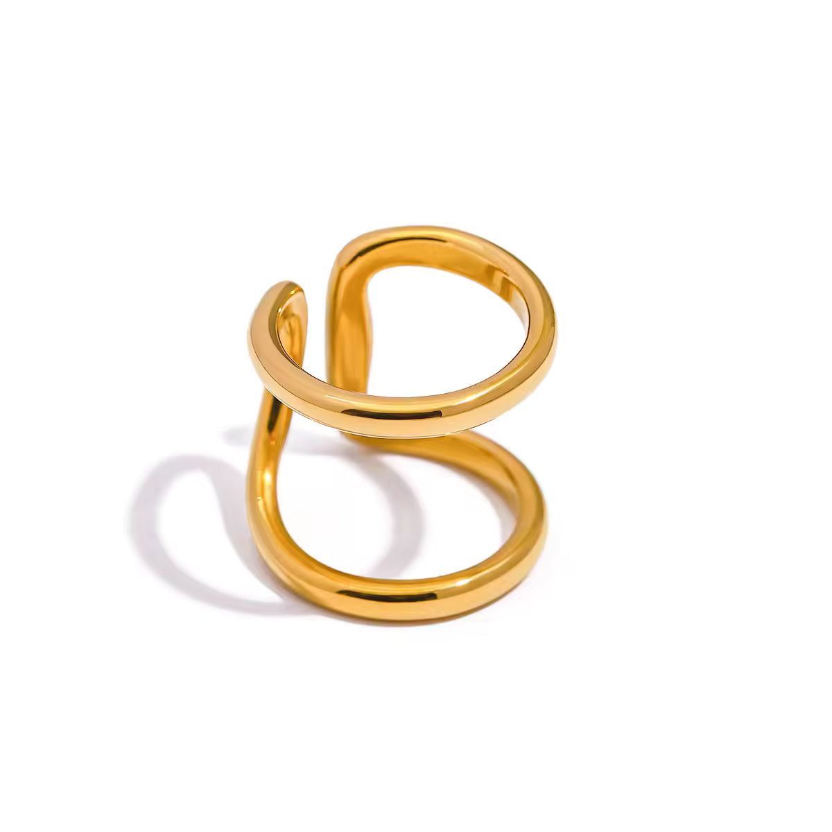 Classic double Ring gilded in 18-Carat Gold