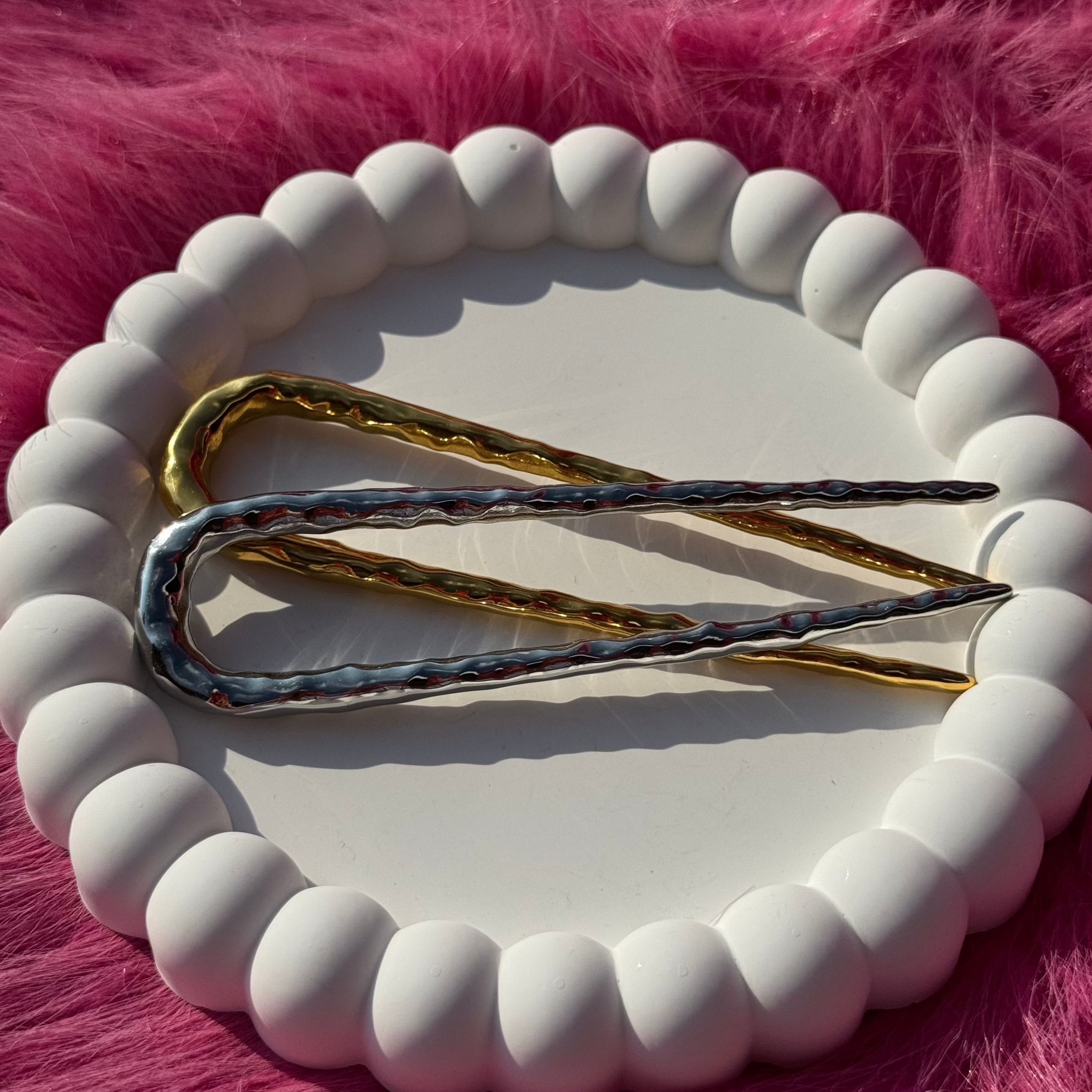 Hair pin gilded in 18-Carat Gold