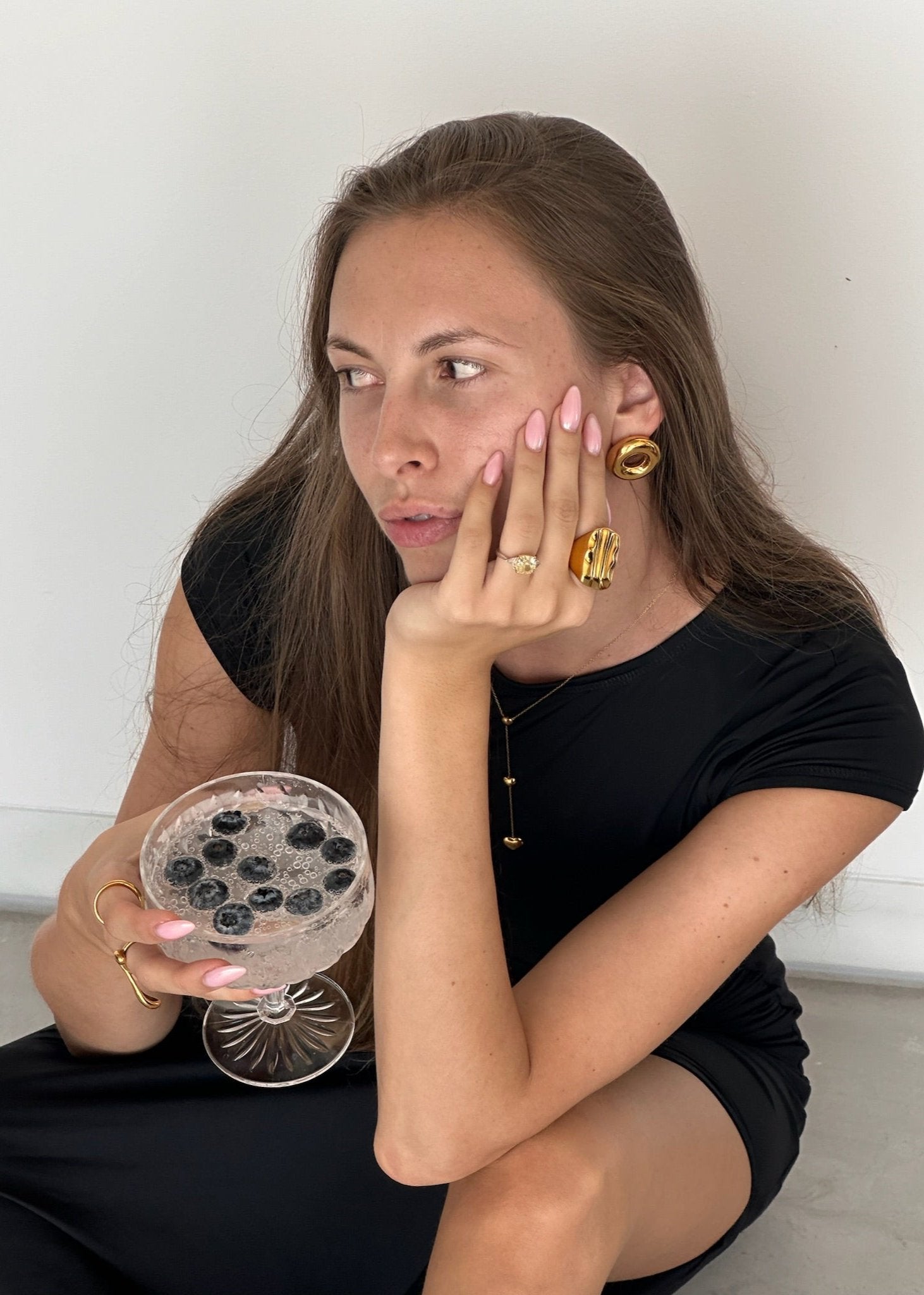 Donut-shaped earrings GILDED IN 18- CARAT GOLD